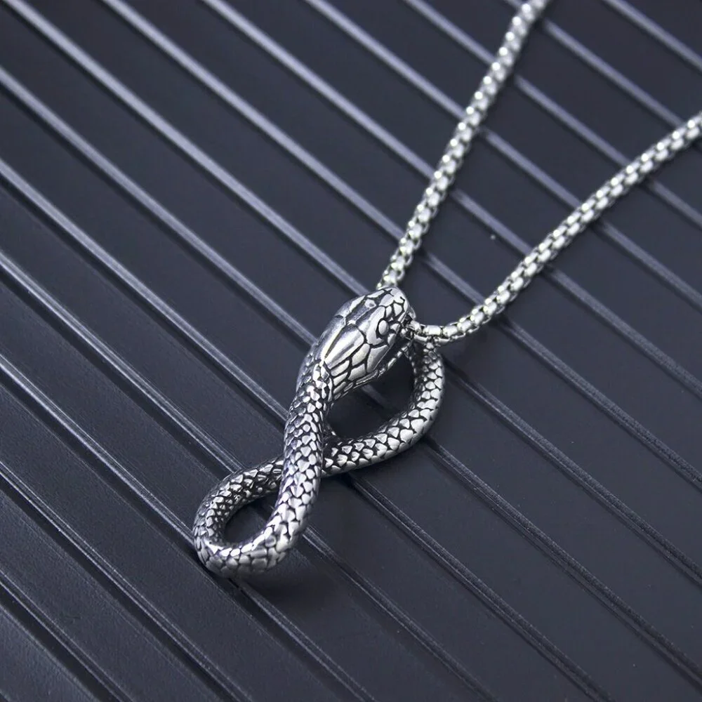 Punk Wind Snake King Necklace for Men, BL55590011